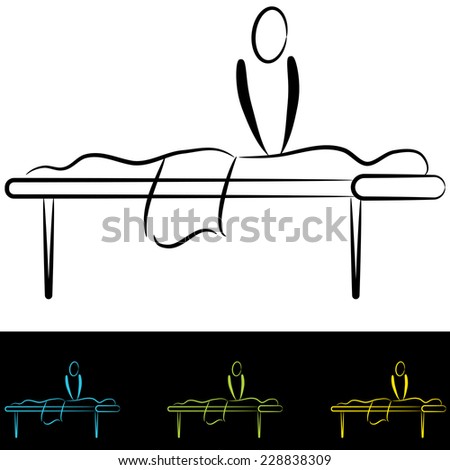 An image of people at a massage table.