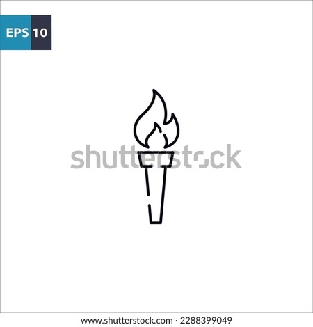 Torch outline icon Vector illustration