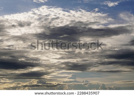 The perspective of nimbus clouds in the blue sky backgrounds