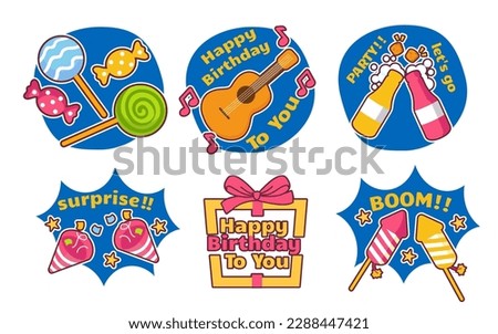 birthday party sticker pack design 