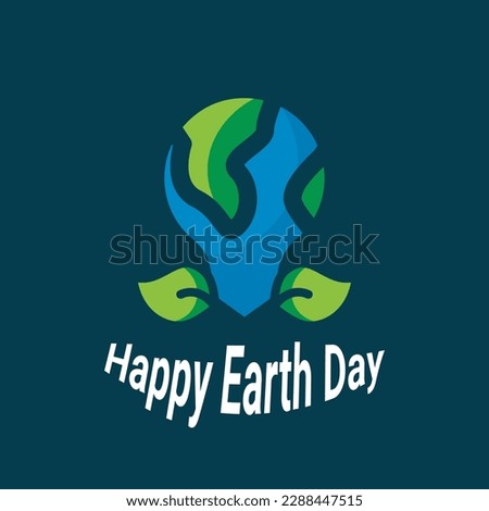 Happy earth day poster vector art illustration