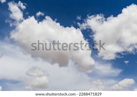 Winter cloudy blue sky view