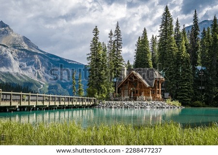 Views of the iconic Emerald Lake Lodge, at Emerald Lake in Yoho National Park, BC, a UNESCO World Heritage Site Royalty-Free Stock Photo #2288477237