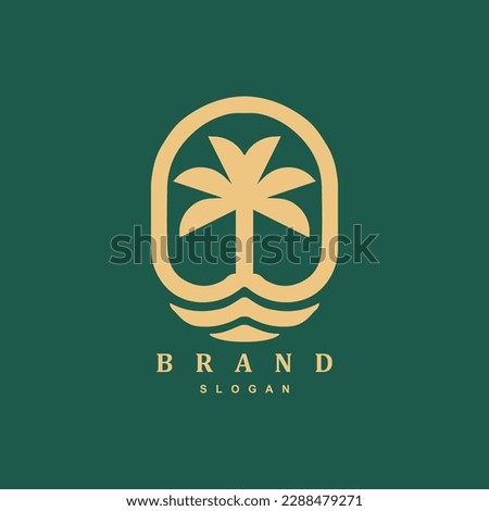 Luxury gold palm tree logo design vector for your brand or business