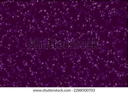 Light Purple vector backdrop with dots. Abstract illustration with colored bubbles in nature style. Pattern of water, rain drops.