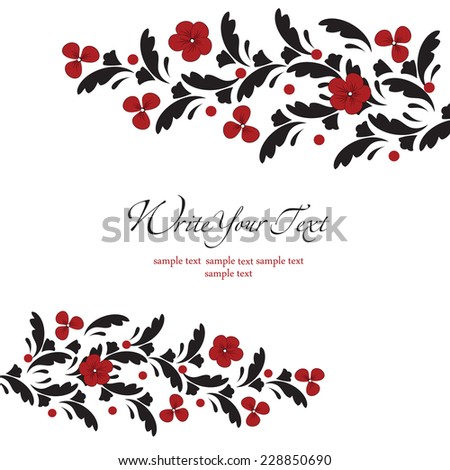 Wedding card or invitation with abstract floral background. Elegance pattern with flowers. Abstract greeting card. Greeting card in grunge or retro style.