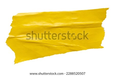 piece of yellow paper tear isolated on white background