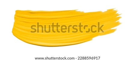 Yellow brush isolated on white background. Watercolor Royalty-Free Stock Photo #2288596917