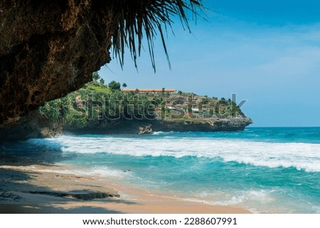 Tropical Beach landscape, good for graphic resources, posters, banners, gift cards, etc.