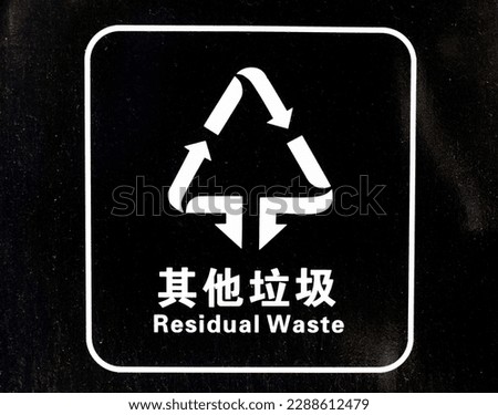 Signboard for garbage classification, located on urban streets