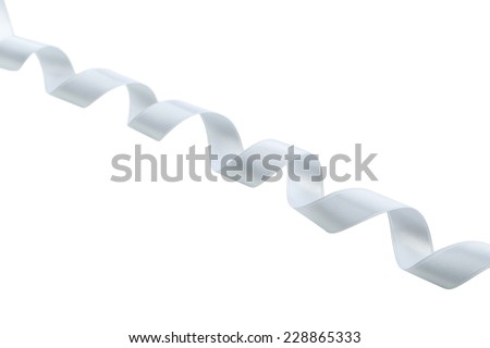 White ribbon on white background