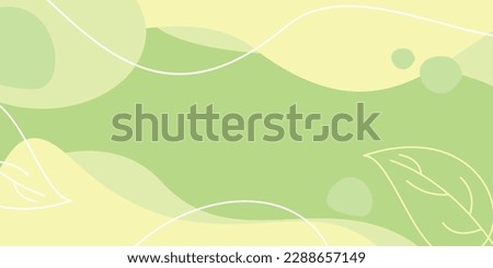 earth day background green color abstract shapes, waves and leaves pattern with free space for text. Template for banners, posters, social media