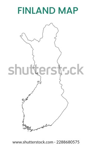 High detailed map of Finland. Outline map of Finland. Europe