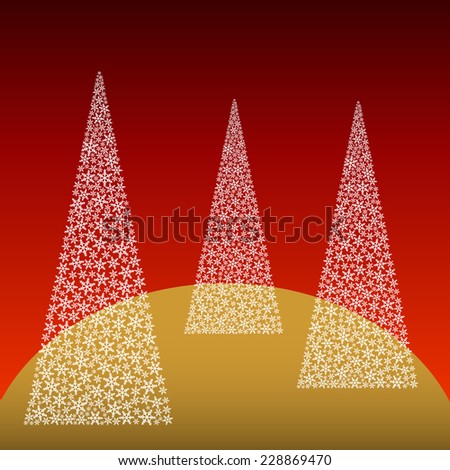 Christmas trees made of little white stars