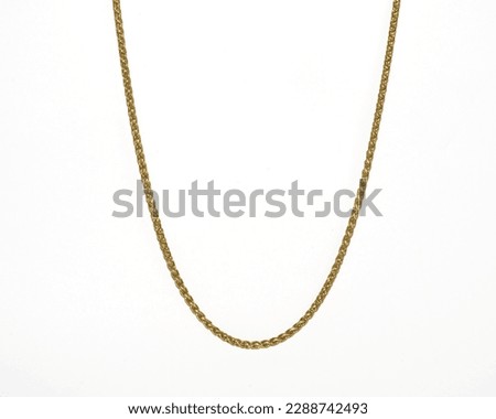 18k gold chain on white background
