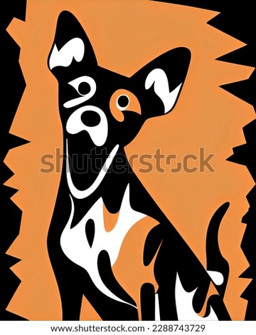 The abstract art dog with new stile colorful art 
