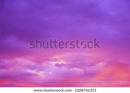 Abstract and pattern of cloud sky, Velvet violet, Velvet Purple, Trend color of the year background, Pattern of colorful cloud and sky sunset or sunrise: Dramatic sunset in twilight, Beautyful of sky Royalty-Free Stock Photo #2288746351