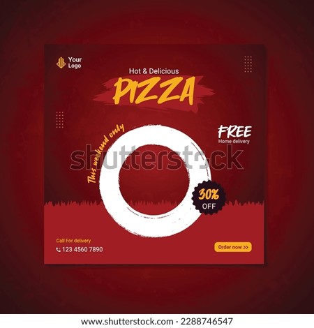 Vector pizza social media post banner template and food menu
