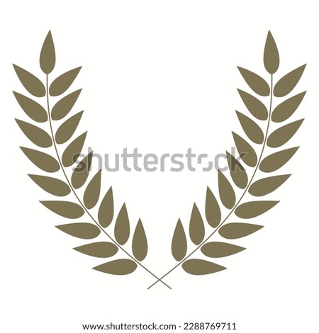 Award branches of bay leaves glyph icon vector illustration. Silhouette of Greek or Roman laurel wreath for honor winners prize, leaf frame for graduation certificate or sport victory medal award Royalty-Free Stock Photo #2288769711