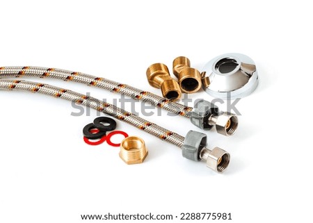 Plumbing flexible hoses. High quality photo Isolated Royalty-Free Stock Photo #2288775981