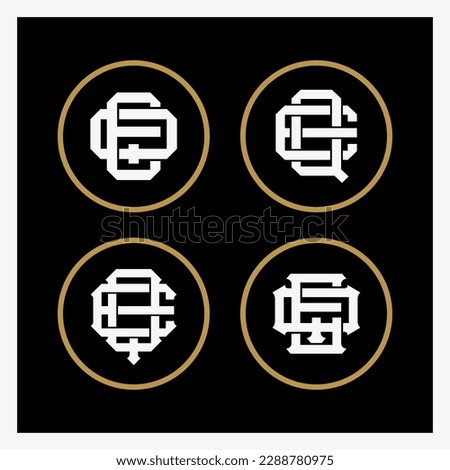 Monogram collection letter EQ or QE with interlock style good for brand, clothing, apparel, streetwear, baseball, basketball, football and etc