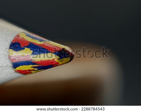 Colorful mottled solid crayon photographed very close up