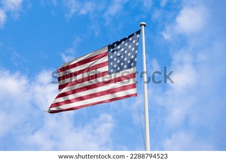 United States waving flag, flag in a pole, memorial day, freedom of speech, horizontal flag, rectangular, national, raise a flag, emblem, 