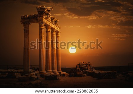 Temple of Apollo on Sunset Royalty-Free Stock Photo #228882055
