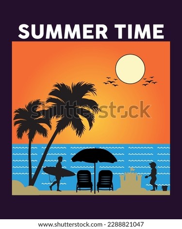 Summer Time T-shirt Design, Summer t-shirts design.