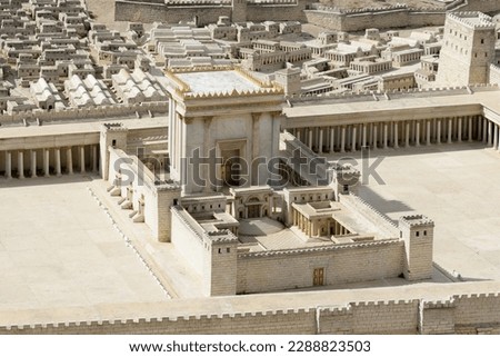 Second Temple - model of the ancient Jerusalem. Israel Museum, Jerusalem, Israel. Royalty-Free Stock Photo #2288823503