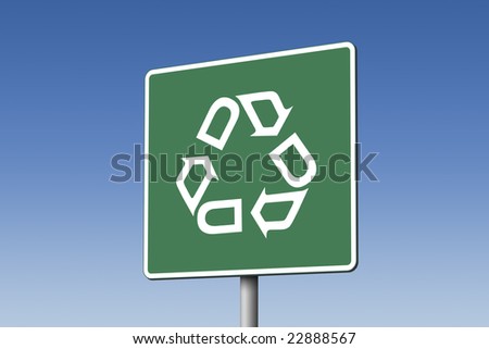 Recycle road sign