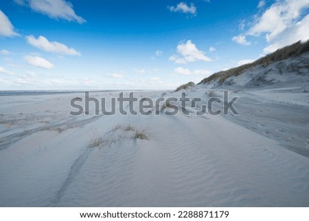 White dunes, beach and North Sea, Langeoog, East Frisia, Lower Saxony, Germany Royalty-Free Stock Photo #2288871179