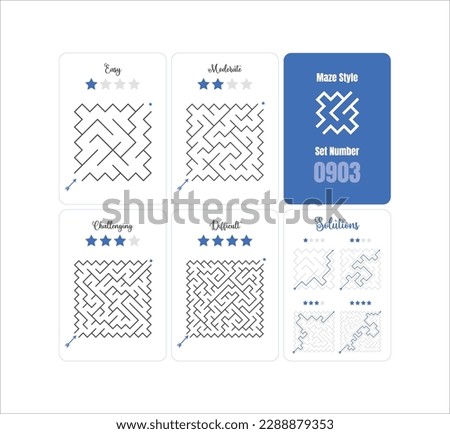 Set of 4 Diamond Mazes game puzzle printable for kids at varying levels of difficulty from easy to difficult with solutions - Diamond labyrinth ready for print- Vector - Set 0903