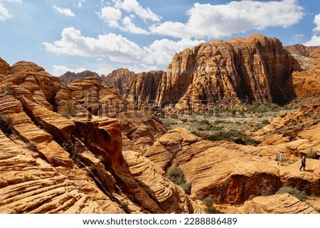 Landscape views along the Petrified Sand Dunes Trail at Snow Canyon State Park, Utah Royalty-Free Stock Photo #2288886489