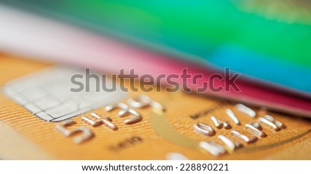 Stack of credit cards Royalty-Free Stock Photo #228890221