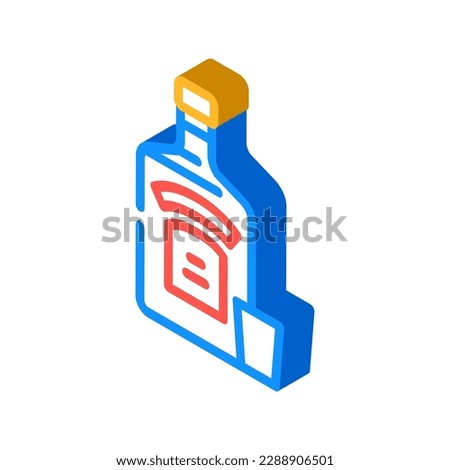 vodka glass bottle isometric icon vector. vodka glass bottle sign. isolated symbol illustration
