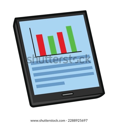 Tablet Use For Business Presentations. Business Icon Vector Illustration