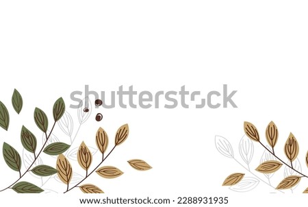 hand drawn abstract leaves background