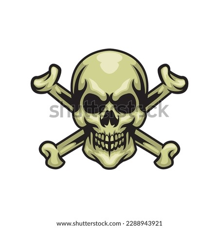 Skull with cross bone illustration vector
