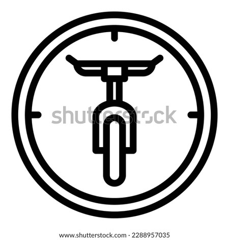 Time of rent bike icon outline vector. City system. Smart transport