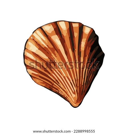 Vector Seashell watercolor illustration. Hand drawn underwater element design. Artistic vector marine design element. Illustration for greeting cards, printing and other design projects.