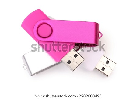 USB flash drives isolated on white background
