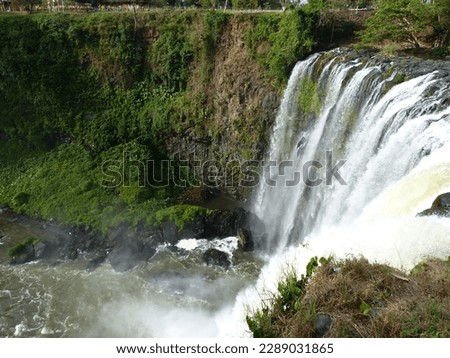 Veracruz, Mexico - February 2023: Picture showing the stunning surrounding of the Eyipantla Falls 