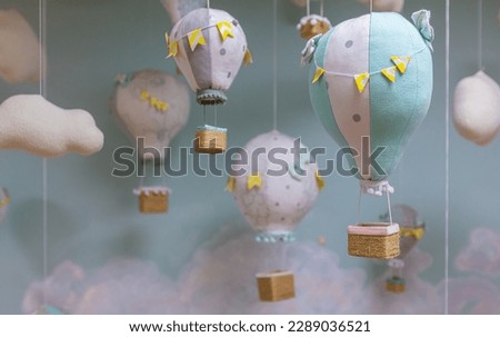 handmade air baloons and clouds decoration for kids room