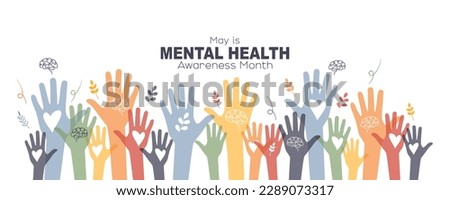 May is Mental Health Awareness Month banner. Royalty-Free Stock Photo #2289073317