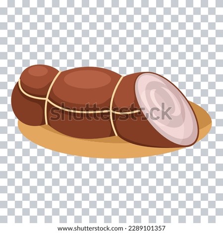 Vector image of a piece of ham