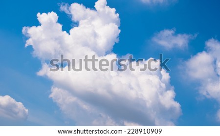 Cloudy in blue sky