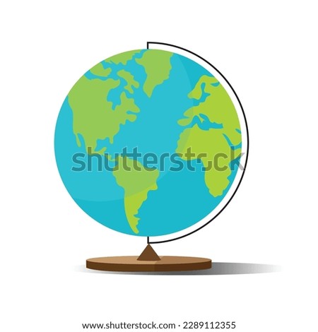 Earth Global vector. model of table globe with stand. world globe for school and classroom use. educational.