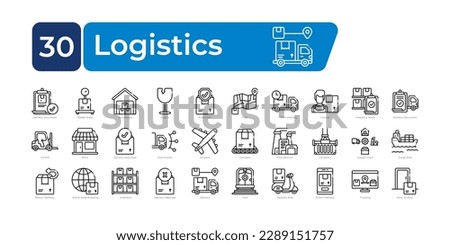 Logistics icons Pack. Thin line icons set. clean and simple vector icons