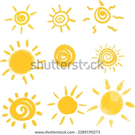 yellow sun suny vektor sketch
